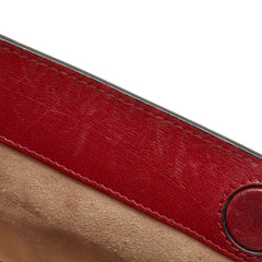 グッチ オフィディア 斜め掛け チェーン ショルダーバッグ 503877 ネイビー レッド レザー スエード レディース GUCCI 【中古】