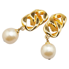 シャネル ヴィンテージ イヤリング ゴールド メッキ フェイクパール レディース CHANEL 【中古】