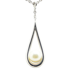 タサキ スターリングシルバー 真珠 7.0mm 雫 モチーフ ネックレス レディース TASAKI 【中古】