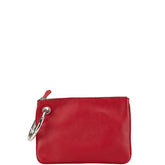 フェンディ Fロゴ ポーチ クラッチバッグ レッド レザー レディース FENDI 【中古】