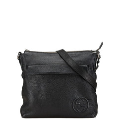 グッチ インターロッキングG ショルダーバッグ 322059 ブラック レザー レディース GUCCI 【中古】