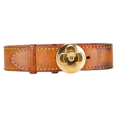 ルイ ヴィトン モノグラム ブラスレ ヴー グッドラック ブレスレット M64448 ブラウン ゴールド レザー メッキ レディース LOUIS VUITTON 【中古】