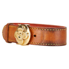 ルイ ヴィトン モノグラム ブラスレ ヴー グッドラック ブレスレット M64448 ブラウン ゴールド レザー メッキ レディース LOUIS VUITTON 【中古】