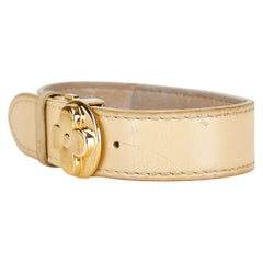 ルイ ヴィトン モノグラム ブラスレ ヴー グッドラックブレス ブレスレット M64443 ヴァニラ ベージュ ゴールド レザー メッキ レディース LOUIS VUITTON 【中古】