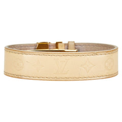 ルイ ヴィトン モノグラム ブラスレ ヴー グッドラックブレス ブレスレット M64443 ヴァニラ ベージュ ゴールド レザー メッキ レディース LOUIS VUITTON 【中古】