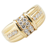 K18YG イエローゴールド ダイヤ0.43ct リング 指輪 レディース 15号 【中古】