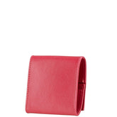 プラダ 三角ロゴプレート コインケース 小銭入れ ピンク レザー レディース PRADA 【中古】