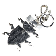 フェンディ バッグバグズ モンスター チャーム ブラック シルバー メタル リザード レディース FENDI 【中古】