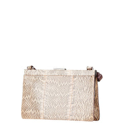 ミュウミュウ リボン ワンショルダーバッグ ベージュ パイソン レディース MIUMIU 【中古】