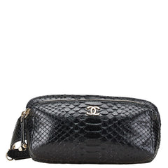 シャネル ココマーク ウエストバッグ ボディバッグ ブラック パイソン レディース CHANEL 【中古】