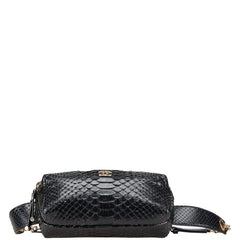 シャネル ココマーク ウエストバッグ ボディバッグ ブラック パイソン レディース CHANEL 【中古】