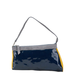 アンテプリマ ロゴ ショルダーバッグ ネイビー グレー イエロー エナメル レザー スエード レディース ANTEPRIMA 【中古】