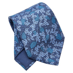 エルメス ぶどう 葡萄 ネクタイ ネイビー ブルー シルク メンズ HERMES 【中古】