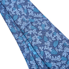 エルメス ぶどう 葡萄 ネクタイ ネイビー ブルー シルク メンズ HERMES 【中古】