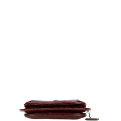 ALDO TORELLI アルドトレッリ クロコ型押し 斜め掛け ショルダーバッグ ボルドー ワインレッド レザー レディース 【中古】