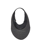 ブルガリ アスコット ロゴマニア ハンドバッグ ワンショルダーバッグ ブラック デニム レザー レディース BVLGARI 【中古】