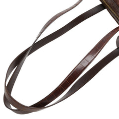 プラダ 三角ロゴプレート ハンドバッグ ショルダーバッグ ブラウン ナイロン レザー レディース PRADA 【中古】