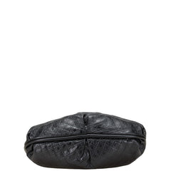 ゲラルディーニ ロゴ型押し ハンドバッグ ワンショルダーバッグ ブラック レザー レディース GHERARDINI 【中古】