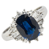 Pt900 プラチナ ブルーサファイア1.92ct ダイヤ0.46ct リング 指輪 レディース 8号 【中古】