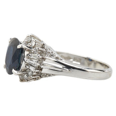 Pt900 プラチナ ブルーサファイア1.92ct ダイヤ0.46ct リング 指輪 レディース 8号 【中古】