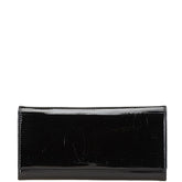 カルティエ ハッピーバースデー 長財布 ブラック エナメル レディース CARTIER 中古