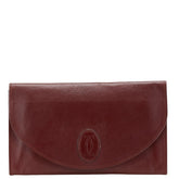 カルティエ マストライン クラッチバッグ セカンドバッグ ボルドー ワインレッド レザー レディース CARTIER 【中古】