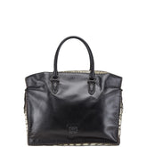 ロエベ アマソナ ステッチ パイソン ハンドバッグ トートバッグ ブラック ホワイト ブラウン レザー レディース LOEWE 【中古】