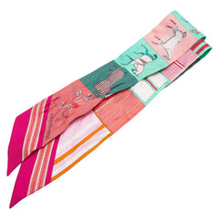 エルメス ツイリー Couvertures Nouvelles 新しいブランケット スカーフ ピンク マルチカラー シルク レディース HERMES 【中古】