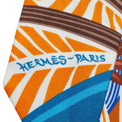 エルメス ツイリー Jaguar Quetzal スカーフ ライトブルー マルチカラー シルク レディース HERMES 【中古】