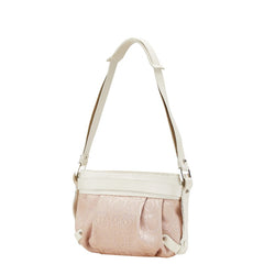 サルヴァトーレフェラガモ ガンチーニ ワンショルダーバッグ AU-21 5866 ピンク ホワイト キャンバス レザー レディース Salvatore Ferragamo 【中古】