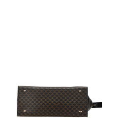 セリーヌ マカダム ハンドバッグ ブラック ブラウン PVC レザー レディース CELINE 【中古】