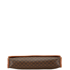 セリーヌ マカダム 斜め掛け ショルダーバッグ ブラウン PVC レザー レディース CELINE 【中古】