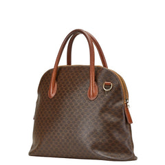 セリーヌ マカダム ハンドバッグ ブラウン PVC レザー レディース CELINE 【中古】