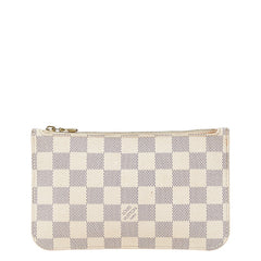 ルイ ヴィトン ダミエ アズール ネヴァーフルPM 付属品ポーチ ポーチ N51110 ホワイト PVC レザー レディース LOUIS VUITTON 【中古】