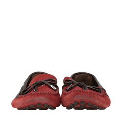 ルイ ヴィトン ドライビングシューズ スリッポン サイズ:M7 レッド ブラウン レザー スエード メンズ LOUIS VUITTON 【中古】