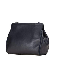 サルヴァトーレフェラガモ ヴァラリボン 斜め掛け ショルダーバッグ ネイビー レザー レディース Salvatore Ferragamo 【中古】