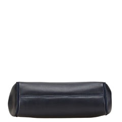 サルヴァトーレフェラガモ ヴァラリボン 斜め掛け ショルダーバッグ ネイビー レザー レディース Salvatore Ferragamo 【中古】