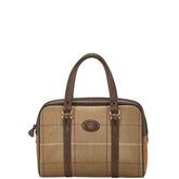 バーバリー チェック シャドーホース ハンドバッグ ミニボストンバッグ カーキ ブラウン キャンバス レザー レディース BURBERRY 【中古】