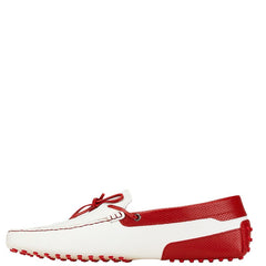 トッズ ×フェラーリ ドライビングシューズ サイズ:10 1/2 ホワイト レッド レザー メンズ TOD’S 【中古】