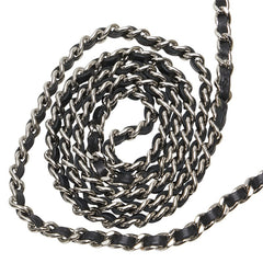 シャネル カンボンライン ココマーク チェーン ショルダーバッグ ウォレットチェーン ブラック ラムスキン エナメル レディース CHANEL 【中古】