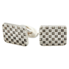 ジョージジェンセン ブロックチェック スクエア カフス シルバー SV925 シルバー レディース Georg Jensen 【中古】
