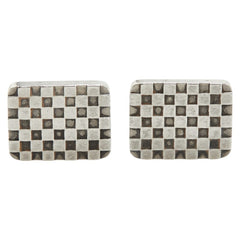 ジョージジェンセン ブロックチェック スクエア カフス シルバー SV925 シルバー レディース Georg Jensen 【中古】