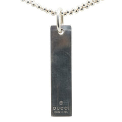 グッチ ロゴプレート ダブル ボールチェーン ネックレス SV925 シルバー レディース GUCCI 【中古】