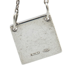 グッチ ロゴ スクエア プレート ブレスレット #18 SV925 シルバー レディース GUCCI 【中古】
