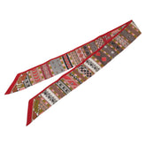 エルメス ツイリー COLLIERS DE CHIENS スカーフ レッド マルチカラー シルク レディース HERMES 【中古】