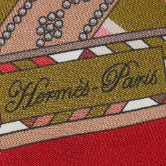 エルメス ツイリー COLLIERS DE CHIENS スカーフ レッド マルチカラー シルク レディース HERMES 【中古】