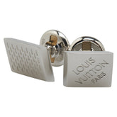 ルイ ヴィトン ダミエ グラフィット ブトンドゥマンシェット ダミエ ケース付き カフス M61975 シルバー メタル PVC メンズ LOUIS VUITTON 【中古】