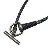 グッチ ホースビット チョーカー #18 ブラック レザー SV925 シルバー レディース GUCCI 【中古】