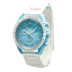 オメガ ×スウォッチ ムーンスウォッチ MISSION TO URANUS ミッション トゥ ウラヌス 腕時計 SO33L100 クオーツ ブルー文字盤 セラミック ナイロン メンズ OMEGA 【中古】