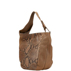 グッチ グリニッチ パイソン ワンショルダーバッグ ハンドバッグ 257050 ブラウン レザー レディース GUCCI 【中古】